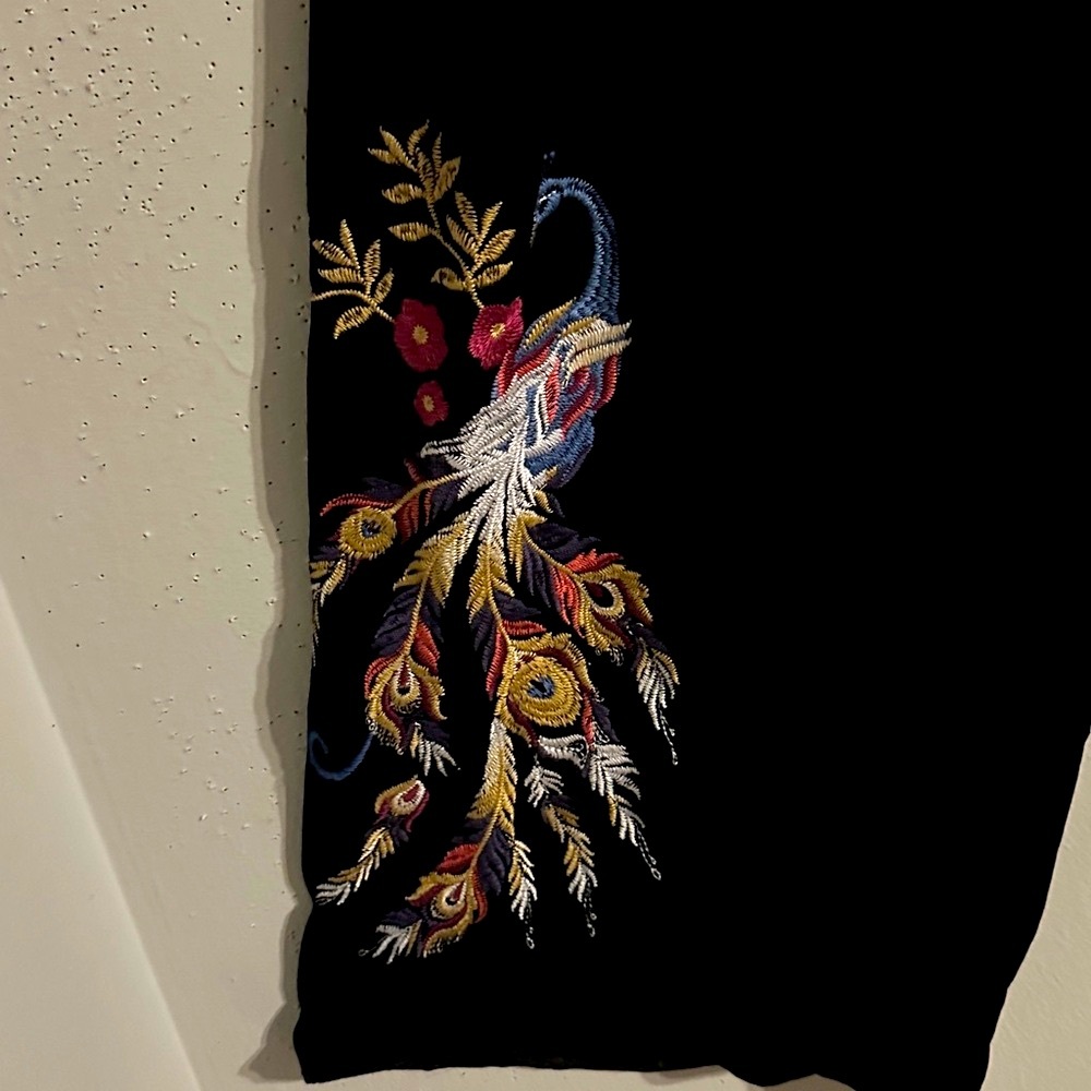NWT Johnny Was Black Embroidered Wide-Leg Pants with embroidery - Picture 4 of 9
